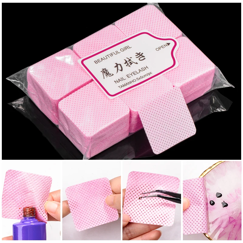 Lint Free Nail Polish Magic Remover Cotton Wipes UV Gel Polish Remover Cleaner Paper Pad Nail Art Cleaning Manicure Tools Tips