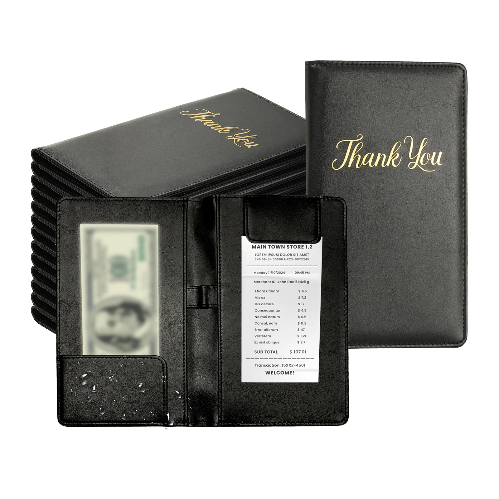 

20Pcs Restaurant Check Presenters Guest Check Bill Holder with Magnetic Clip PU Leather Check Presenters for Bars Food Service