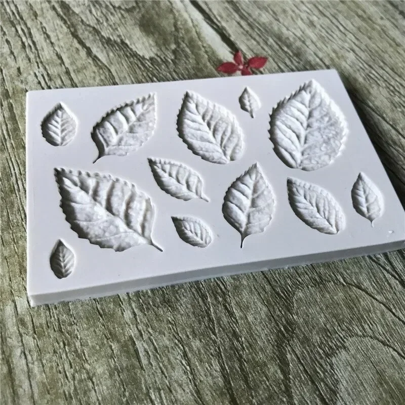 3D Silicone Mold Leaf Shape Candy Mould 1Pcs Rose Leaf Shape Chocolate Mould Fondant Mold, Gum Paste Muld, for DIY Cake Decorat