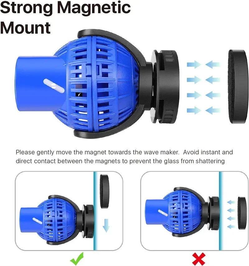 Aquarium Power With Submersible Suction Marine Flow Magnet Tank Fish Pump Rate Base Adjustable Maker Wave Circulation