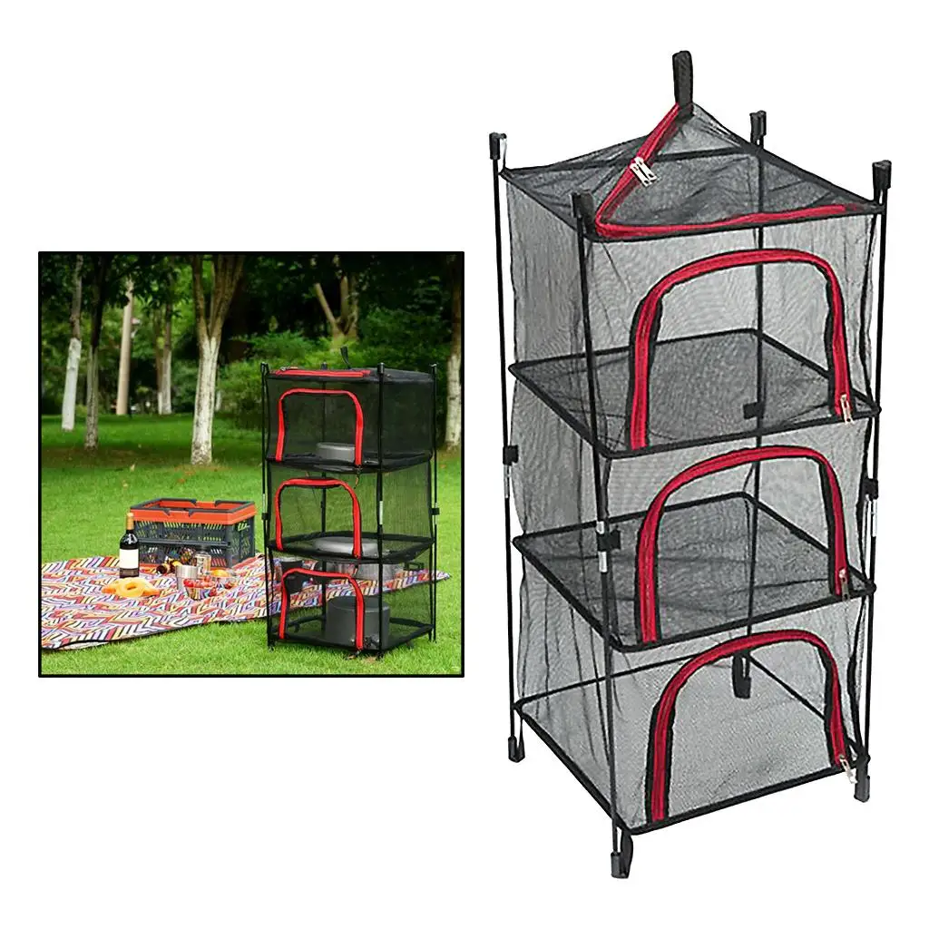 Premium Drying Net 4 Layers Mesh Fishing Net Hanging Dry Rack Foldable