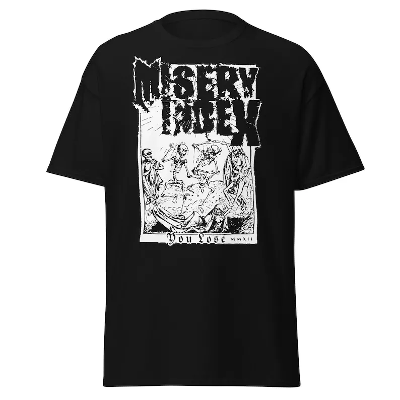 Misery Index camiseta Unisex Casual comodidad algodón Vintage cuello redondo Hip Hop hombres mujeres ropa de calle camisetas de manga corta