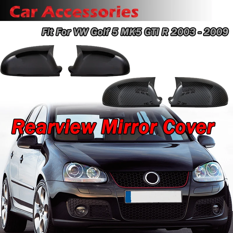 Fit For VW Golf MK5 GTI 2003 - 2009 Jetta 5 Passat B6 B5.5 Rhyming Rearview Mirror Cover Wing Mirror Caps Case Horn accessories