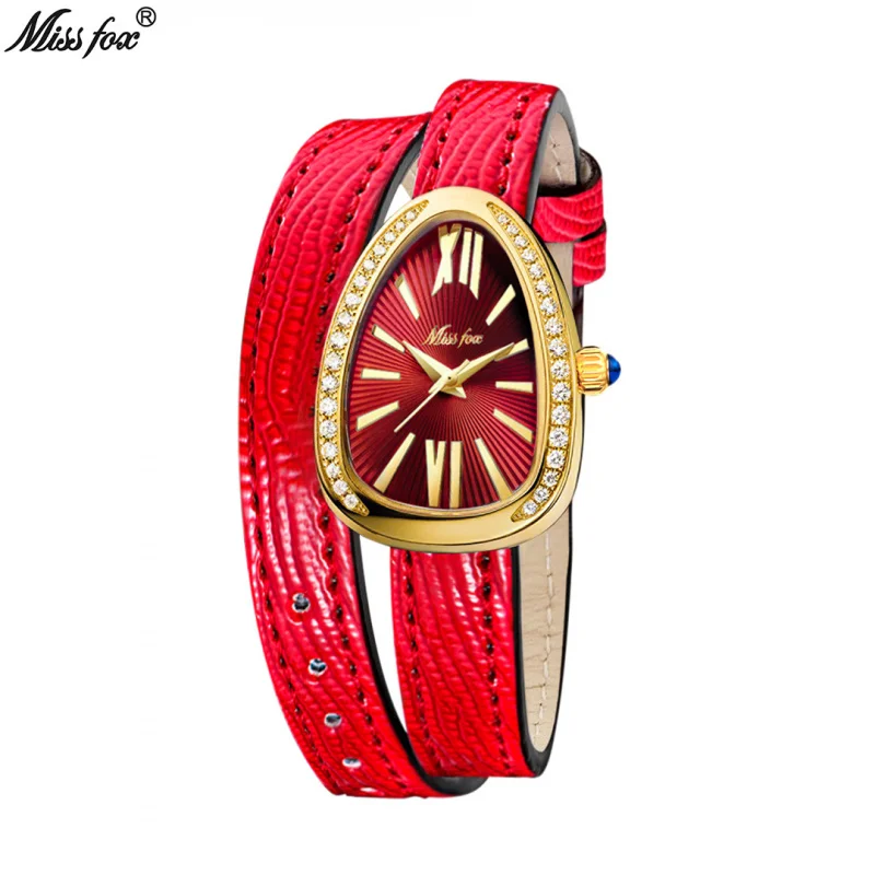 Offizielle Marke von versand kostenfrei exquisite retro ins niche Schlangen kopf Wickel gürtel Design hochwertige Quarz uhr exquisite Frauen w