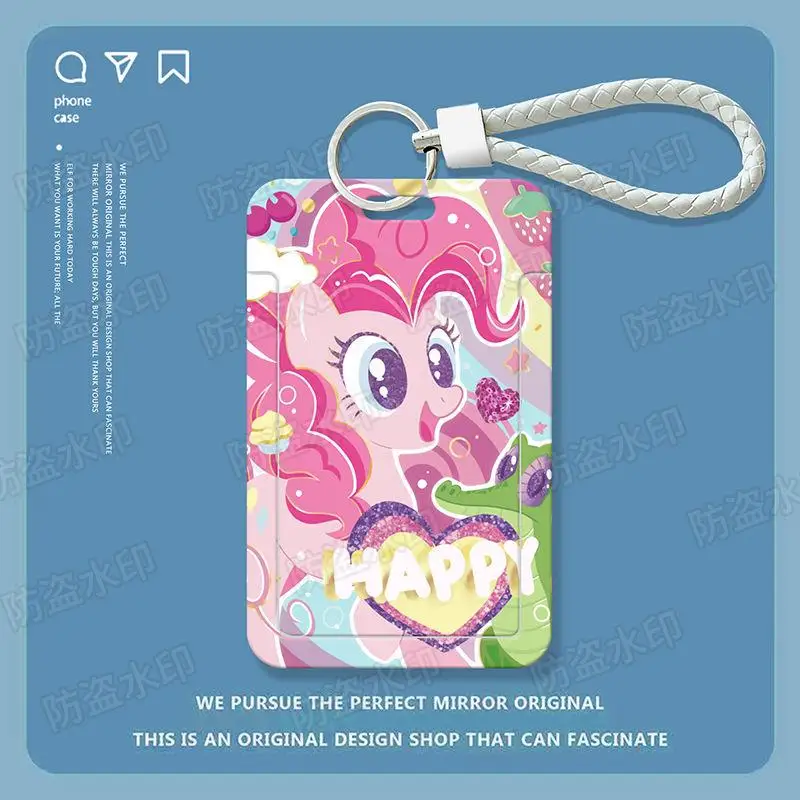 Kawaii Anime My Little Pony Protective Sheath Miniso Cartoon Cute Sliding Card Cover Access Control Campus Card Protection Cover