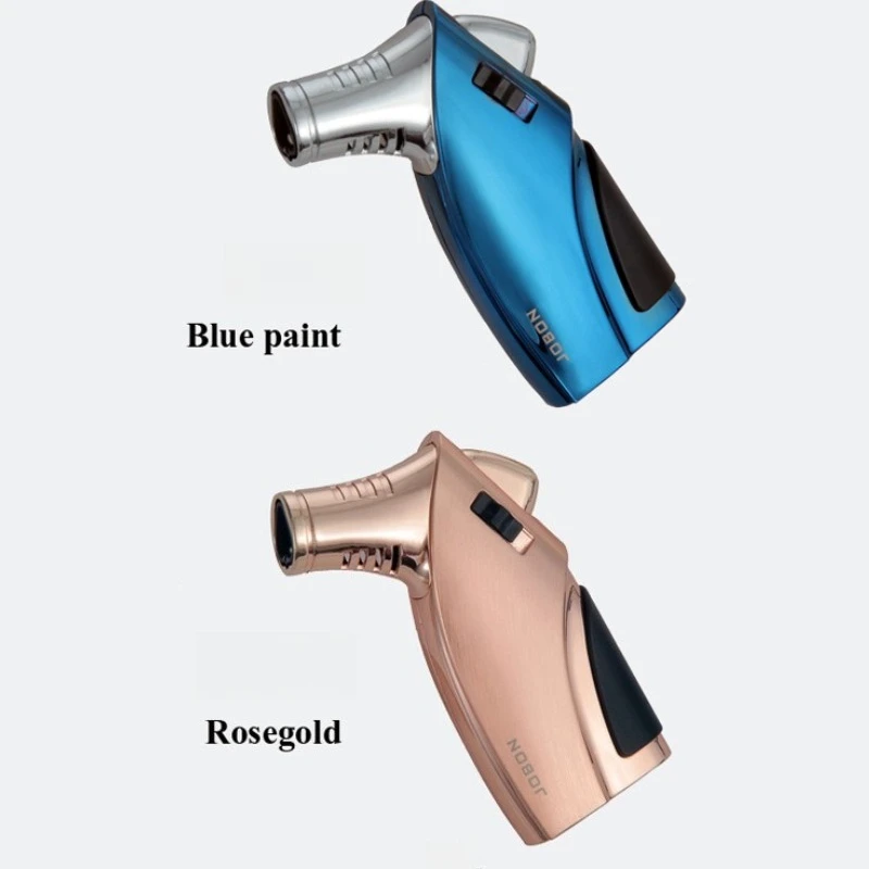 Premium Metal Jet Cigar Lighter with Triple Blue Flame, Windproof & Classic Business Lighter for Men