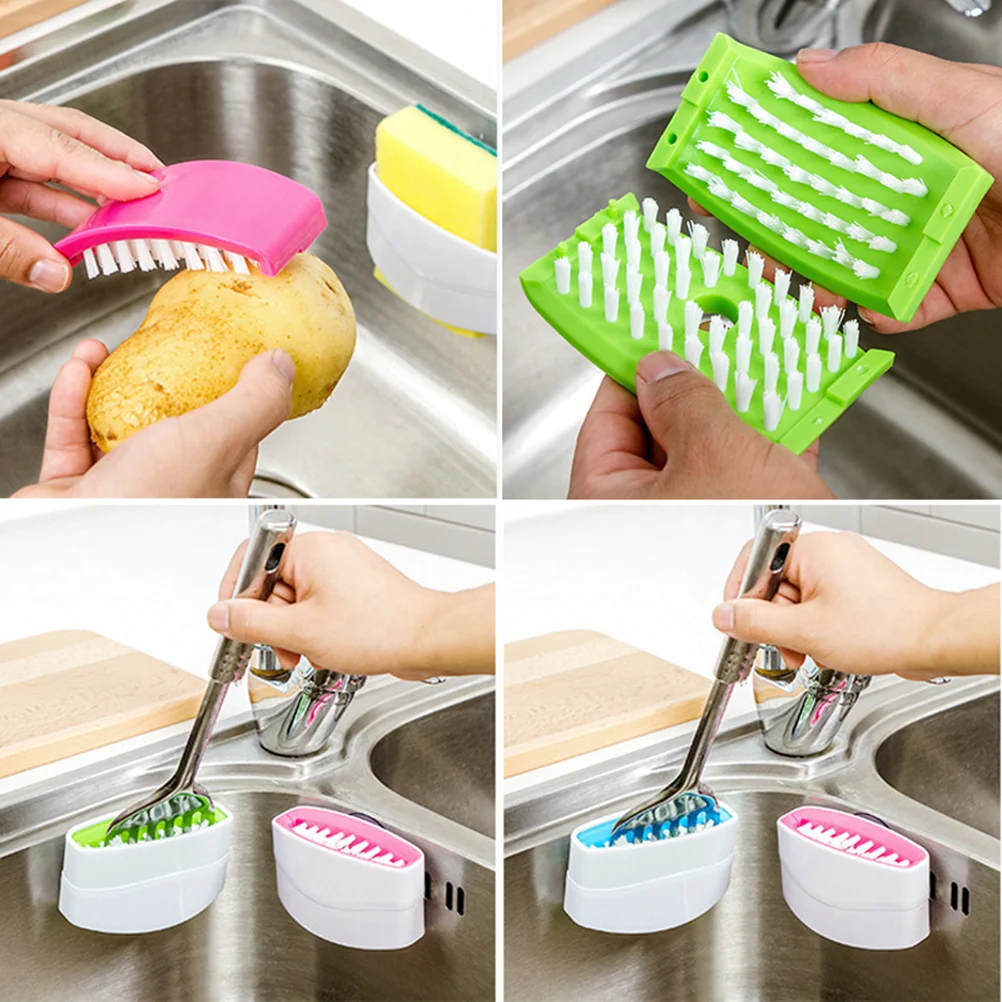 

3Pcs Removable Kitchen Cleaning Brush Suction Cup Multipurpose Brush for Chopsticks Cutter Vegetable Fruit Chopstick