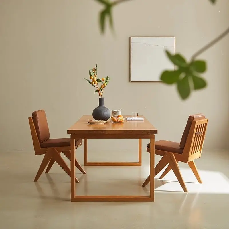 Solid wood en same log Moby workbench desk combination household ash dining table and chairs