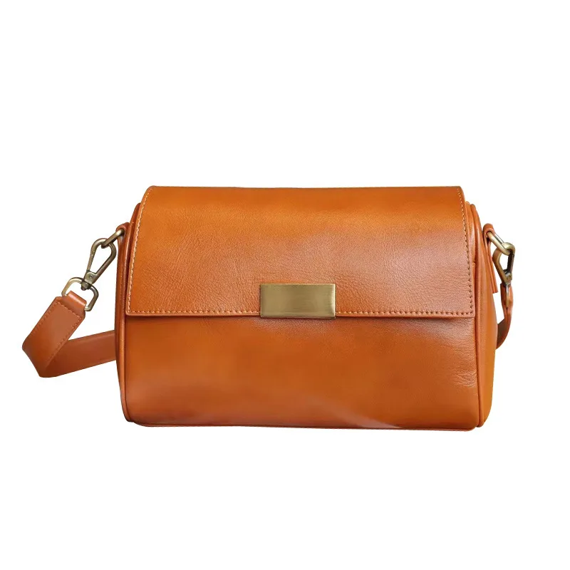 Versatile Genuine Leather Shoulder Bag for Women Crossbody Bag New Plant Tanned Head Layer Cowhide Casual Messenger Bag