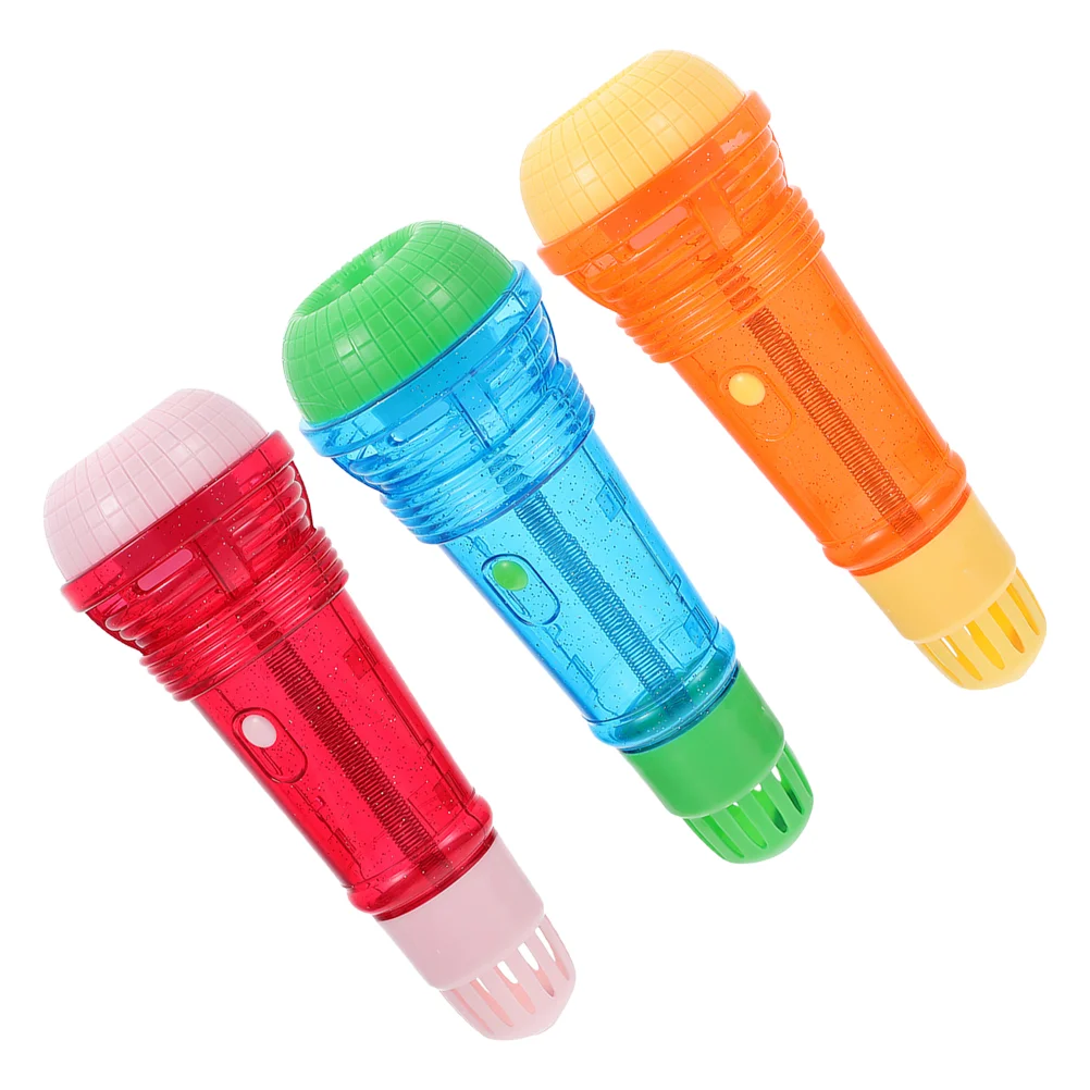 3 Pcs Kids Musical Instruments Microphone Prop Microphones Cosplay Playthings Abs Pretend