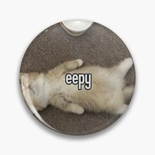 Eepy Kitten Meme  Soft Button Pin Lapel Pin Cute Cartoon Gift Hat Brooch Lover Creative Collar Fashion Jewelry Women Funny Decor