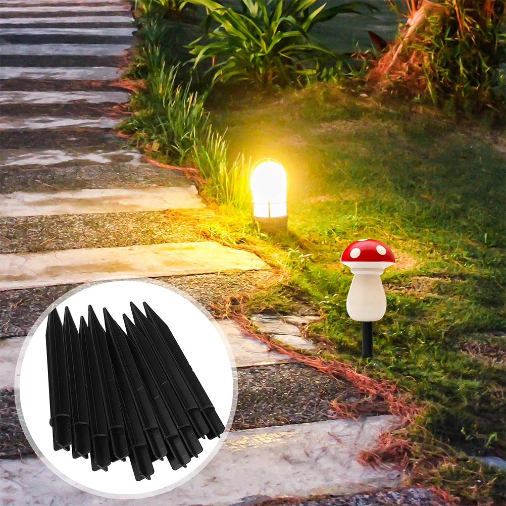 

8Pcs Wide Compatibility Plastic Ground Stakes For Various Outdoor Lights Including Solar Torches Spotlights Pathway Light Spikes
