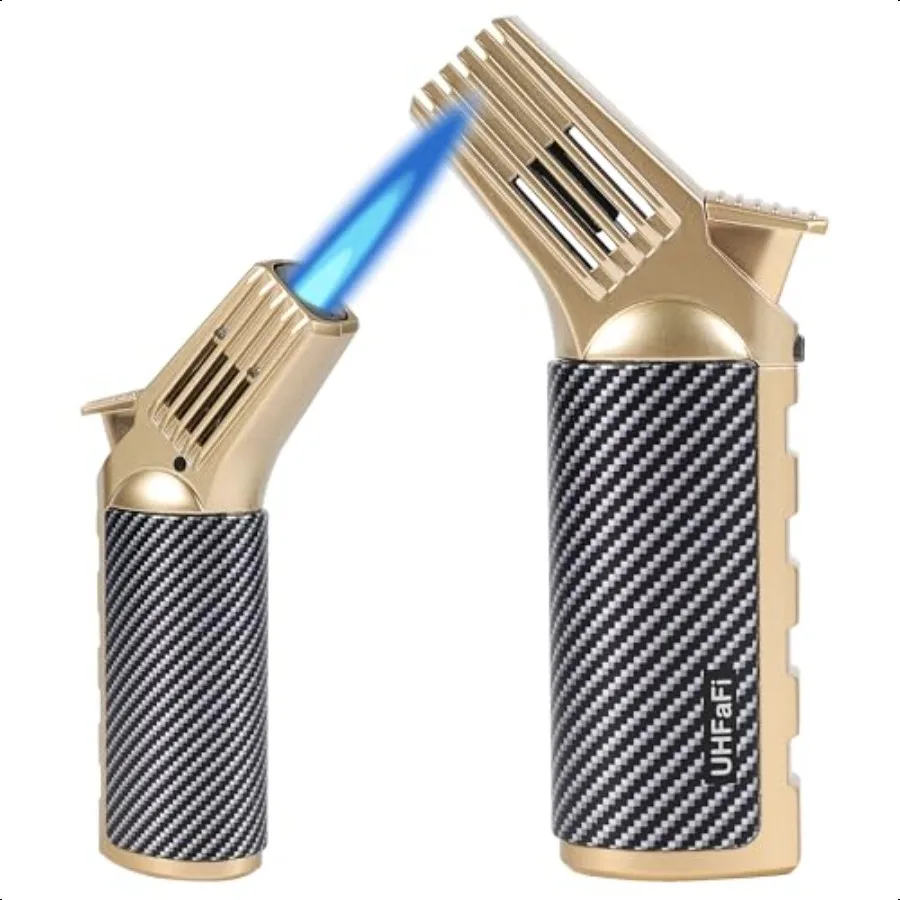 

Kitchen Cooking Butane Torch Lighter with Safety Lock Lock Fire Function ExtraLong Flame Powerful and Adjustable Refillable Mul