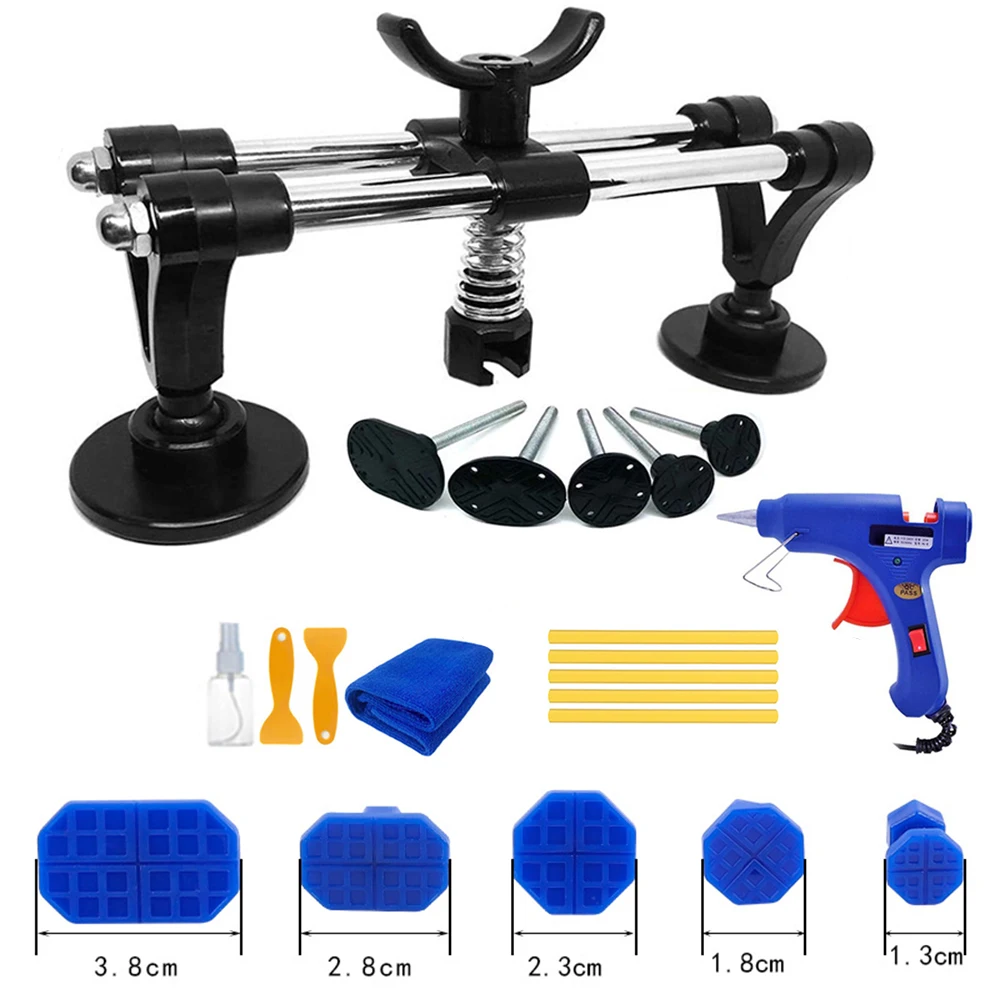 Car Body Paintless Dent Sheet Metal Bridge Puller Glue Tool Set Auto Dent Repair Puller Kit Autos Accessories Repair Hand Tools