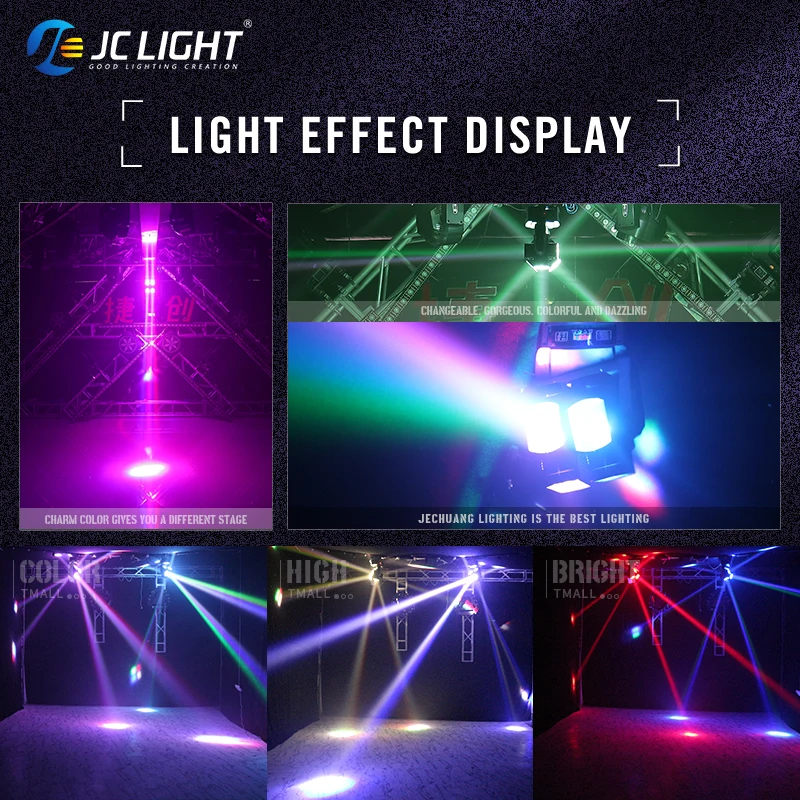 JC Light China Professional Lighting Rgbw 4in1 8pcs 10w Led Hot Wheel Sharpy Beam Moving Head Stage Lights For Night Club Light