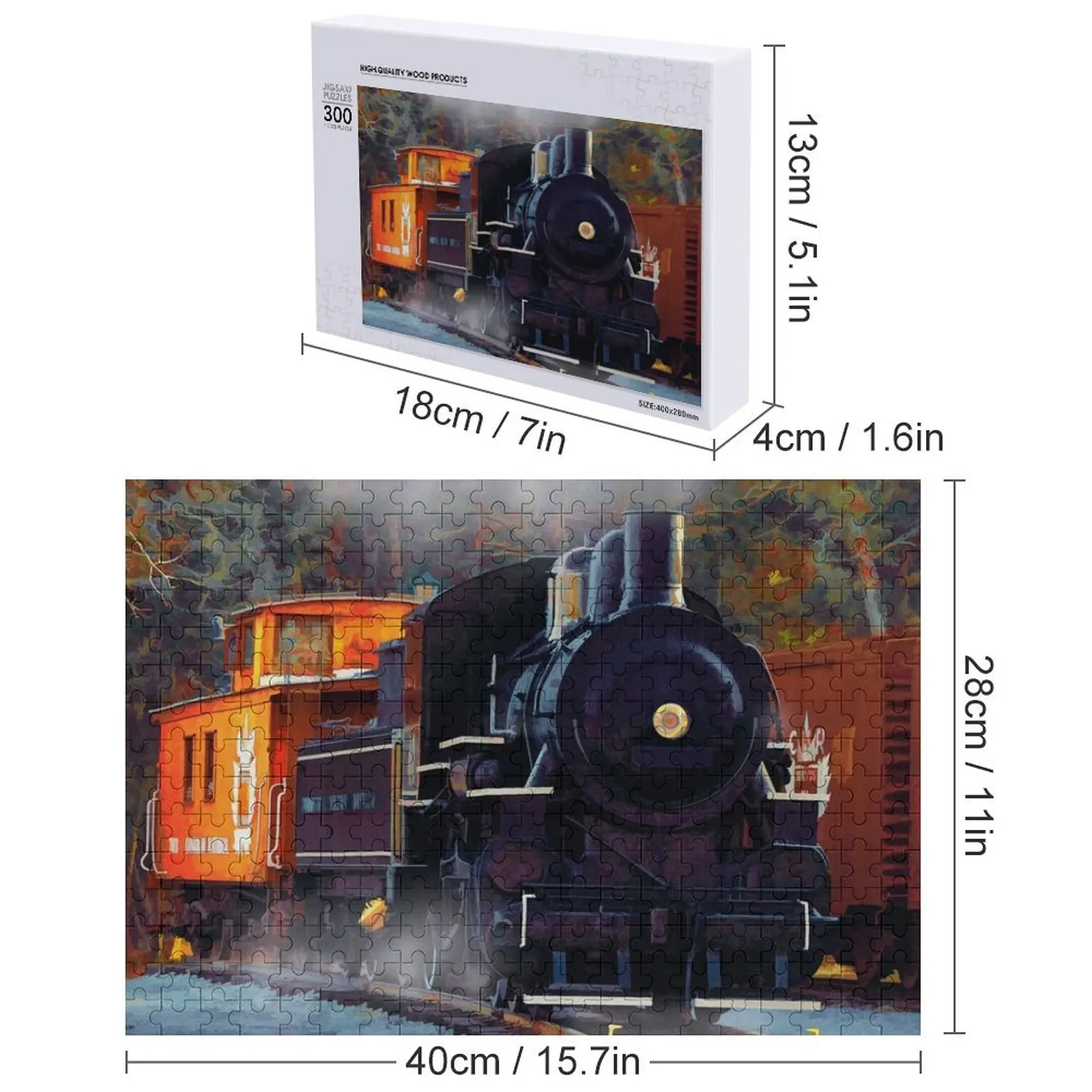 레일 야드 - 증기 기관차 직소 퍼즐 맞춤형 어린이 장난감 게임 어린이 맞춤형 선물 퍼즐