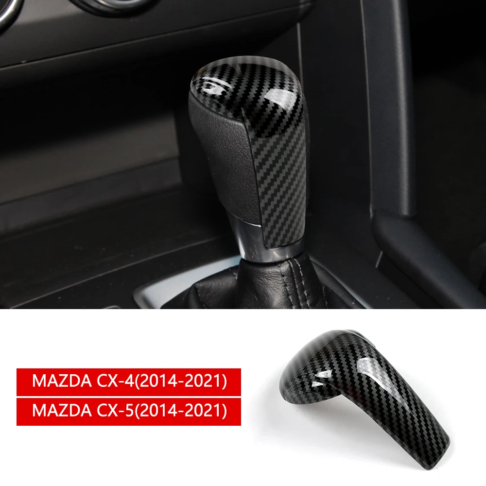 

Gear Shift Knob Cover BLACK HARD Carbon Fiber For Mazda CX-4 CX-5 CX4 CX5 2014-2021