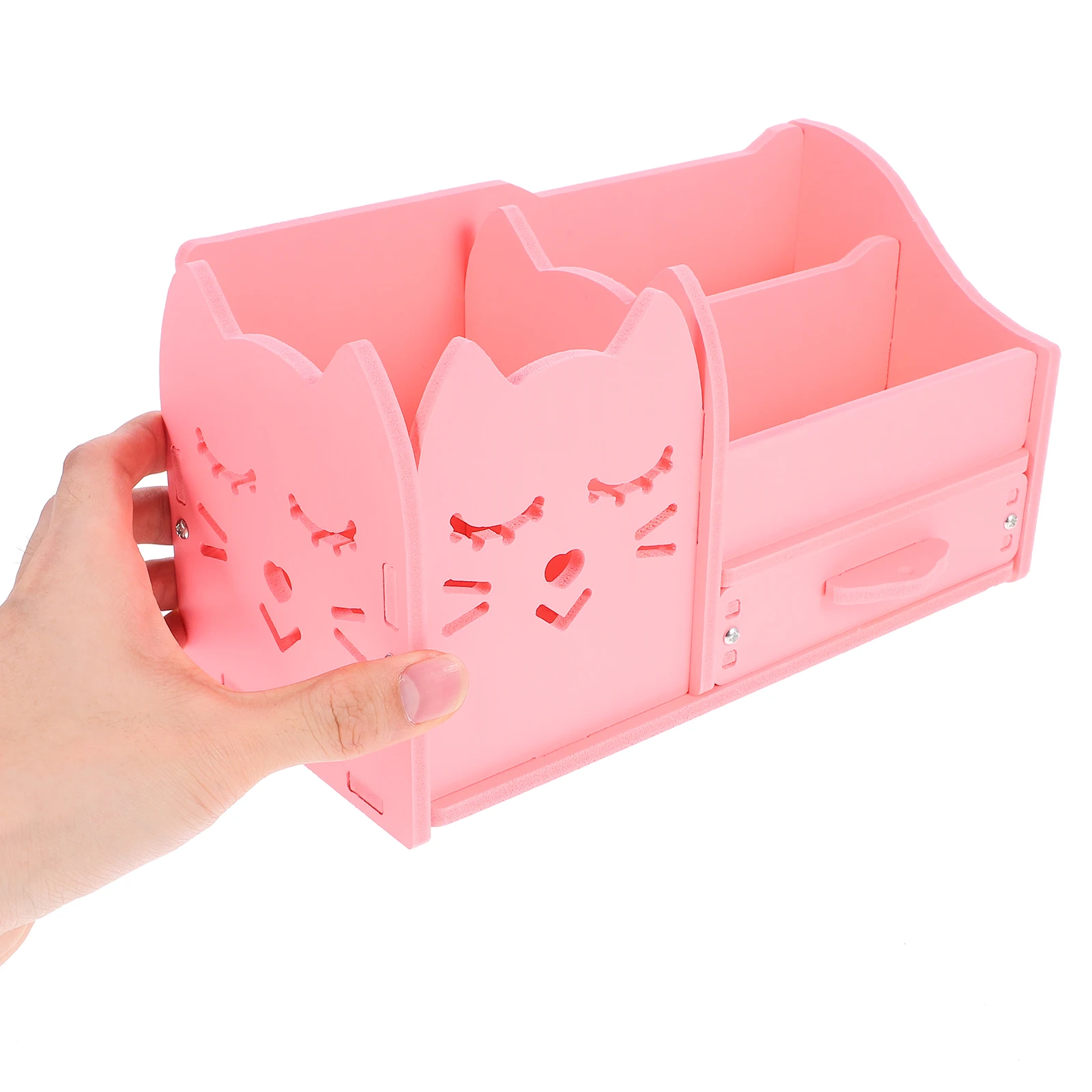 

Sturdy Desktop Organizer Stationery Storage Box Multifunctional Pen Pencil Holder Compartments Smooth Edges Office Home School