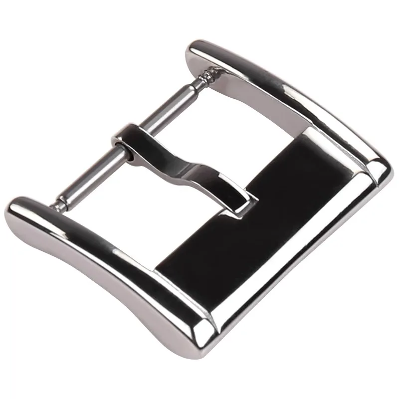 Hebilla de correa de reloj de acero inoxidable de 18mm, 20mm y 22mm, correa de reloj de Metal sólido plateado para hombres y mujeres, correa de cierre para correa de reloj Hamilton