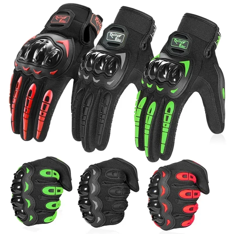 Novelty Motorcycle Skull Thermal Gloves Guantes Waterproof Touch Screen Full Finger Leather Anti-fall Moto Non-slip Riding Men