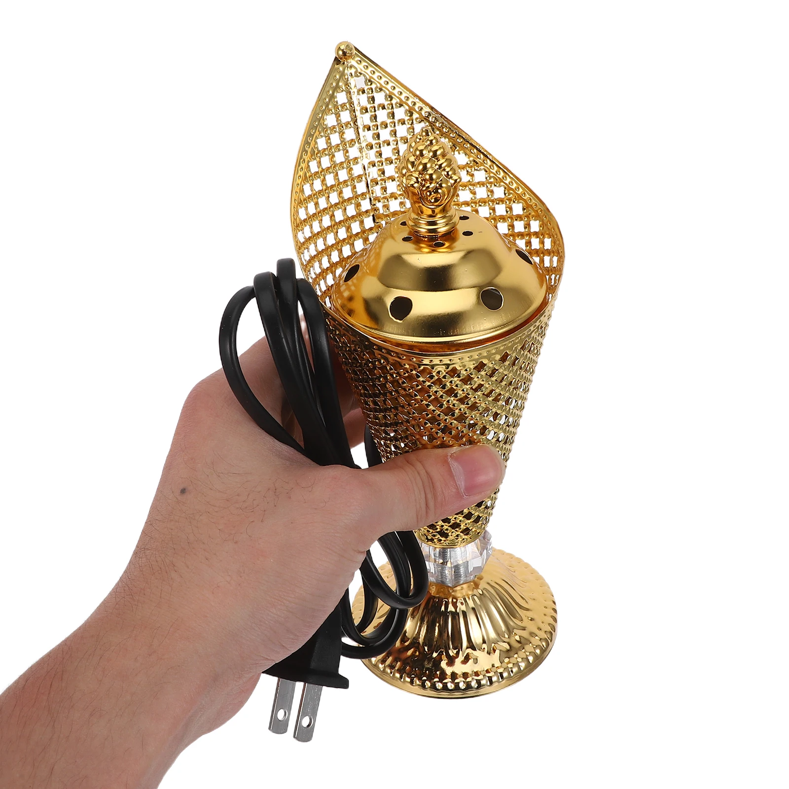 

Middle Eastern Festive Metal Incense Burner Electric Mabkhara For Oud Chip Aroma Lamp Plug In Home Decor Holiday Party