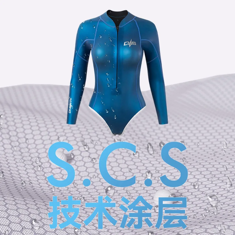 المرأة كامل الجسم بذلة واقية من الشمس ملابس السباحة السباحة تصفح الغوص 2.5 مللي متر بدلة غطس المرأة سوبر مرونة بيكيني بدلة غطس