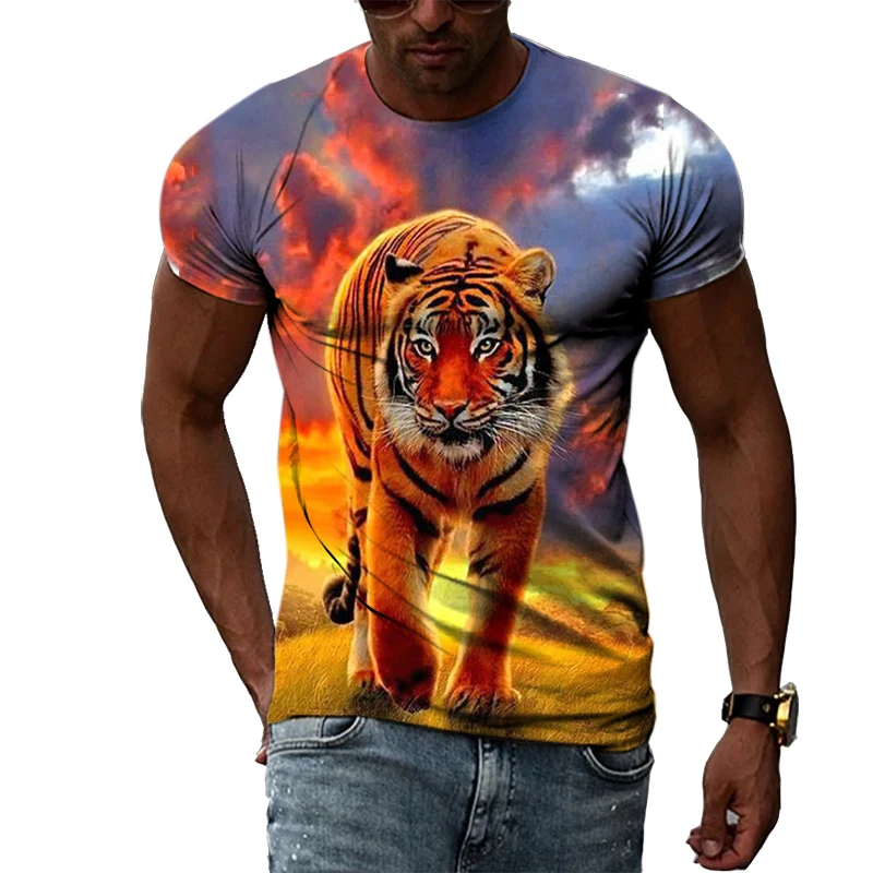 

Summer Fashion Hip Hop Original Animal Tiger 3D Printed Pattern T-shirt Personalized Harajuku Street Style Short sleeved Top