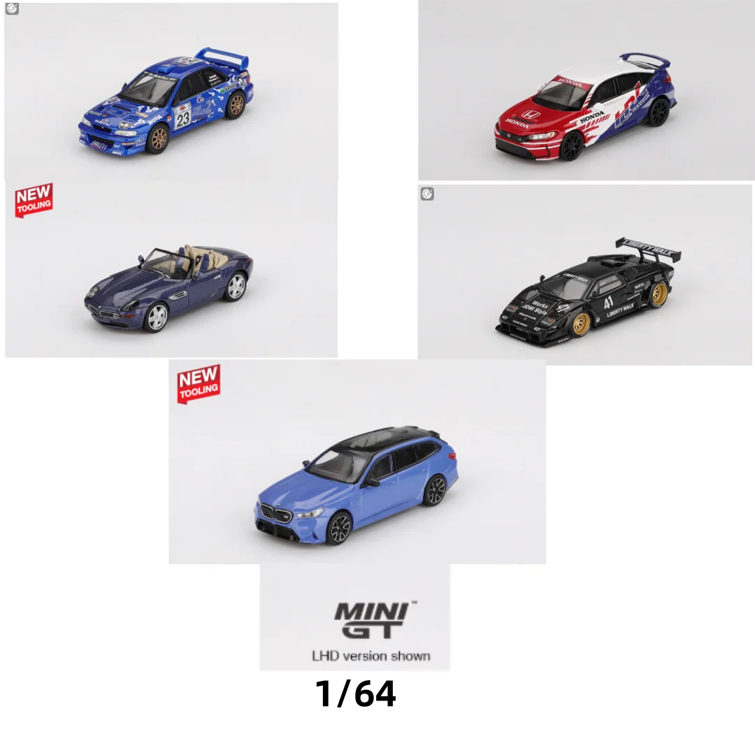 

MINIGT1:64 Subaru WRC99 BMW Z8 BMW M5 Lamborghini Kantash Honda Civic Typr-R alloy car model