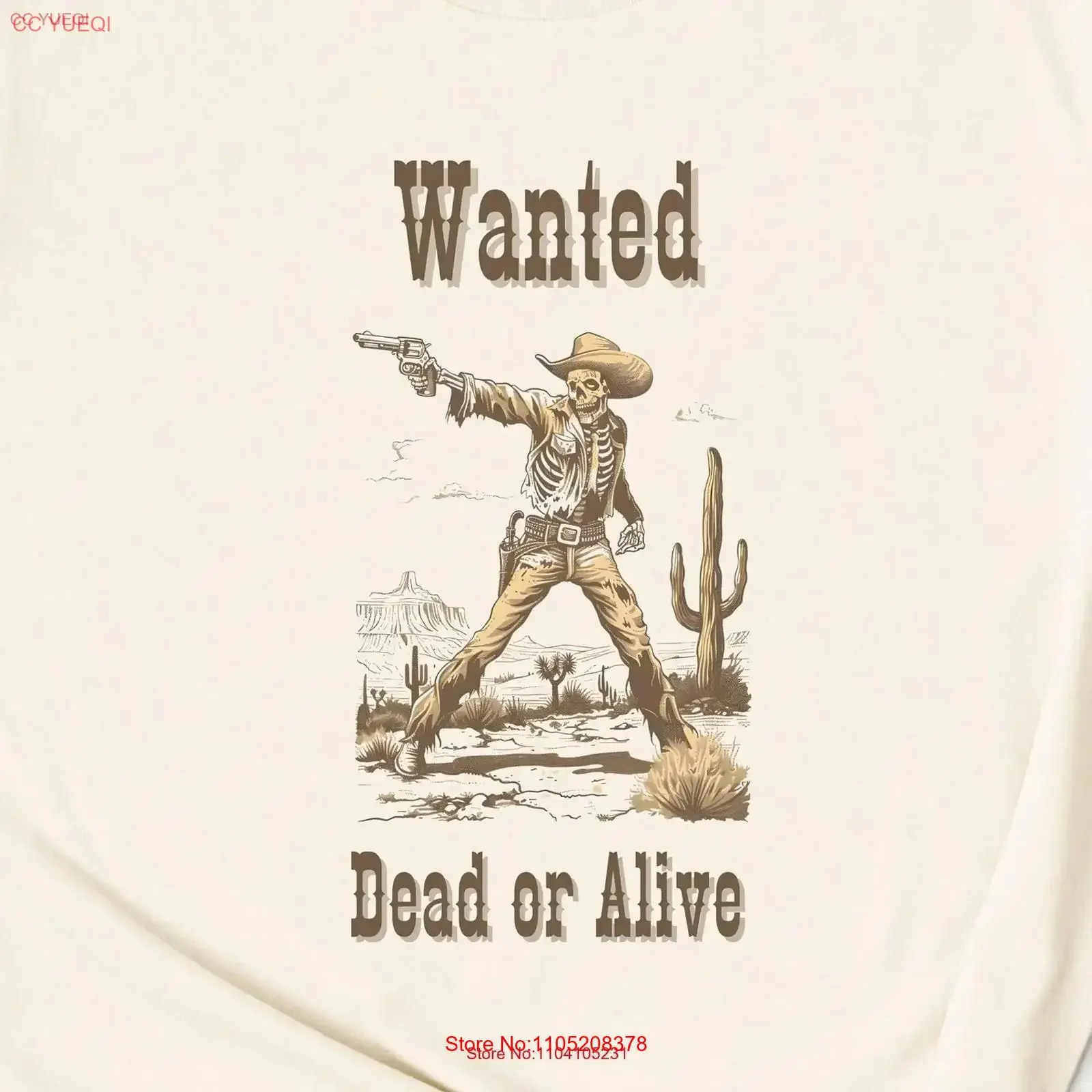 Wanted chemise morte ou vivante Cowboy squelette sauvage wesT T DeserT Vintage western vintage lavé graphique streetwear homme mode