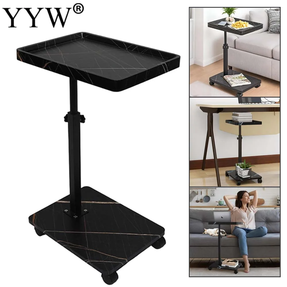 

Журнальный столик 15,74x11,81 дюйма C-образный простой мобильный стол на колесиках для хранения, домашний прикроватный угловой диван, шкаф, семейные приставные столики