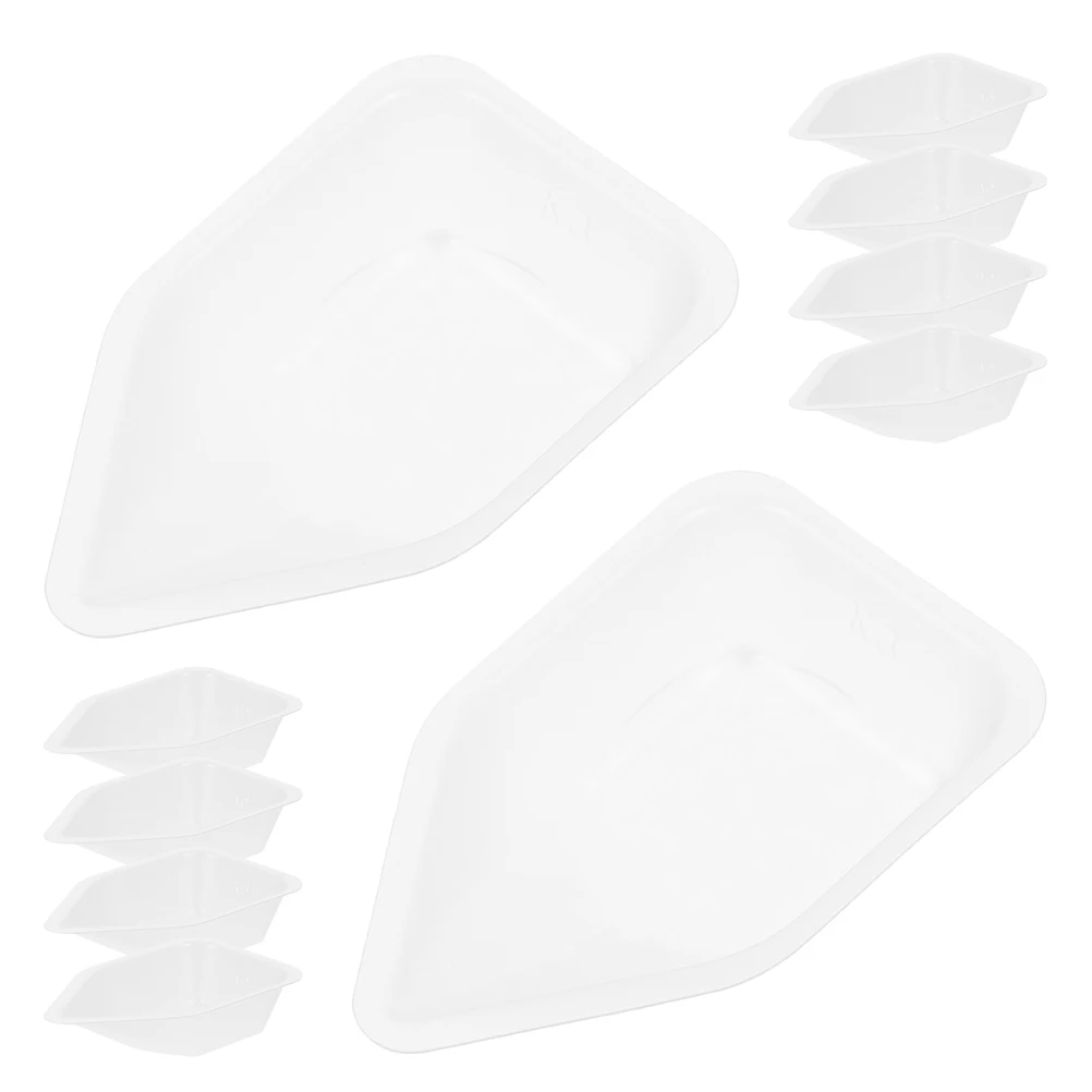 

10pcs Weighing Pan Food Boats Disposable Kitchen Scale Bait Tray Plastic Dish Trays Food Containers Laboratory Boat