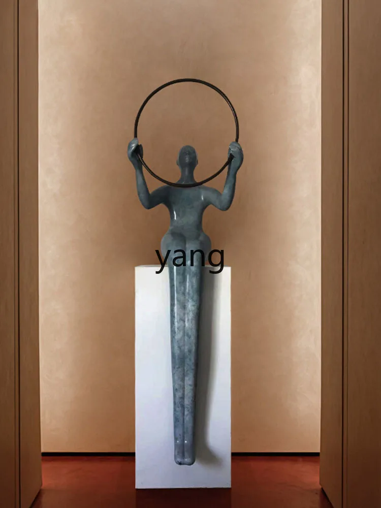 Yjq Hotel Hall Humanoid Art Decoration Abstract Figure Sculpture Sales Office Lobby Decoration