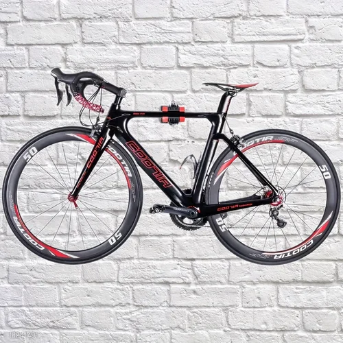 Imagen 2 del producto Soporte de pared para bicicleta, estante de estacionamiento para bicicleta de montaña montado en la pared, Clip de aleación de aluminio, almohadilla de choque cargada, soporte de 20KG