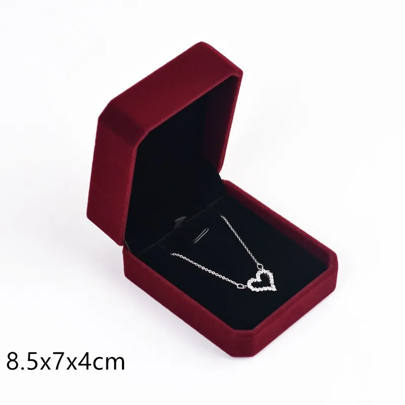 High-End roten Samt Schmuck Veranstalter Ohrringe Ring Halskette Armband Anhänger Aufbewahrung sbox exquisite Geschenk verpackung Schmucke tui