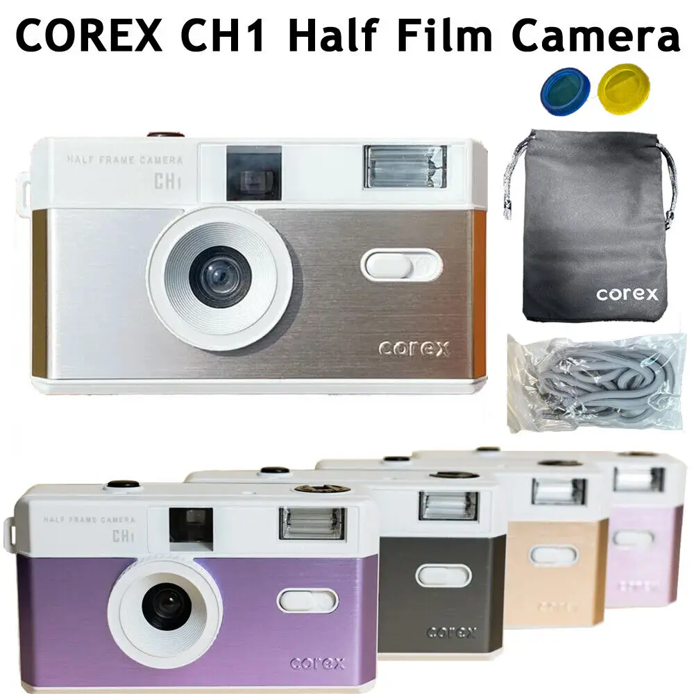 Corex CH1 Half Frame Film Camera Reusable Camera Like H35 Camera (Optional Kodak Colorplus 35mm Film/Gold 200 Film 36 exp.)