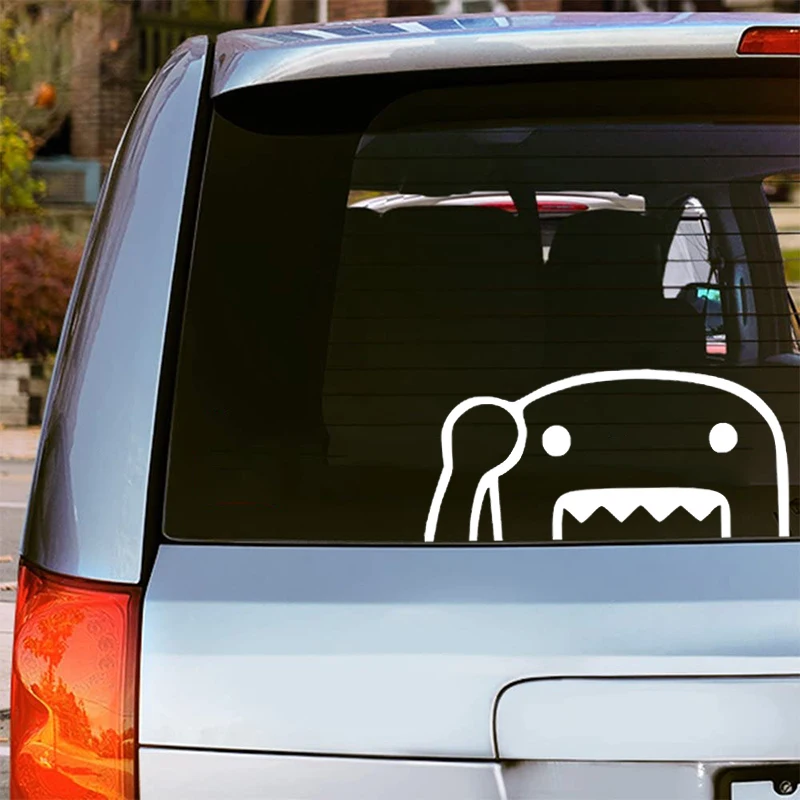 S62592# Peeking Domo Kun Car Sticker Waterproof Auto Decors for Bumper Rear Window