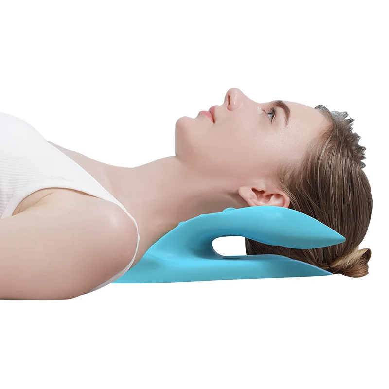 Neck Shoulder Stretcher Relaxer Cervical Chiropractic Traction Pillow Massage Pain Relief Neck Support Traction Corrector Device