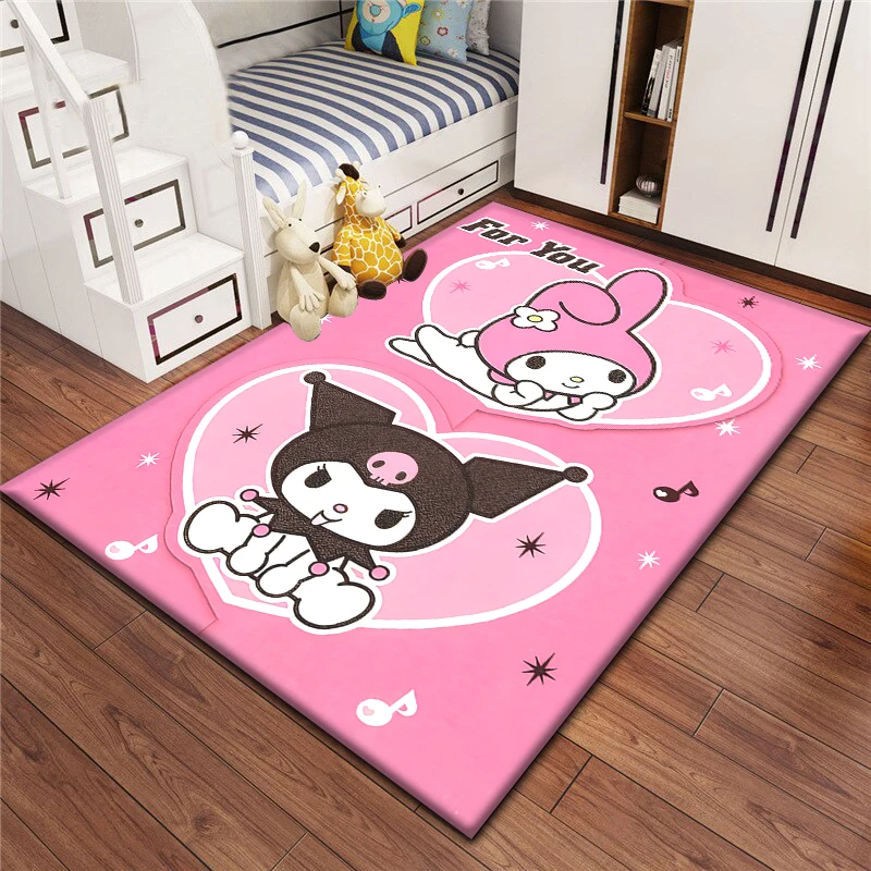 Kuromi-alfombra Sanrio para sala de estar, decoración de dormitorio, Picnic, Campamento, cocina, alfombra para gatear