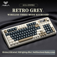 AULA S99 Pro Gaming Membrane Keyboard With Screen Knob RGB Backlit ABS Keycaps 2000mAh Battery Tri-Mode Keyboard for E-Sports
