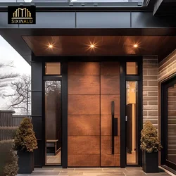 Sixinalu 1.5x2.2M Pivot Entrance Doors Exterior Gate Entry Door Aluminum Front Casement Interior Door Panel Home Decor Custom