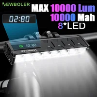 NEWBOLER-luz frontal para bicicleta, 10000 lúmenes, 10000mAh, linterna impermeable, carga USB, accesorios para lámpara de Ciclismo de Carretera MTB