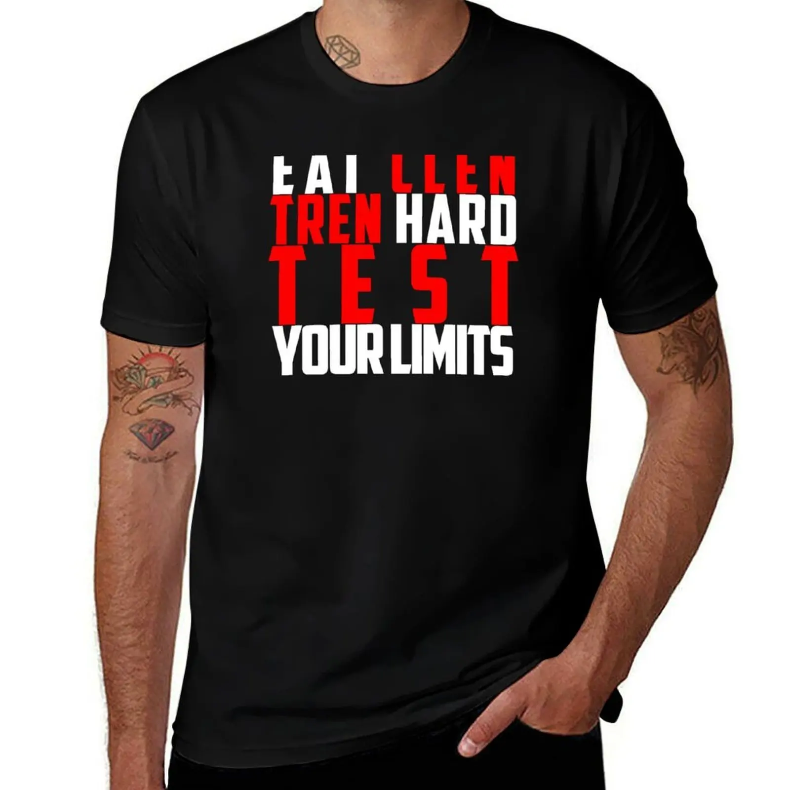 Eat Clen Tren Hard (White) T-Shirt Fashion Simple Casual Tee Shirt T-Shirt