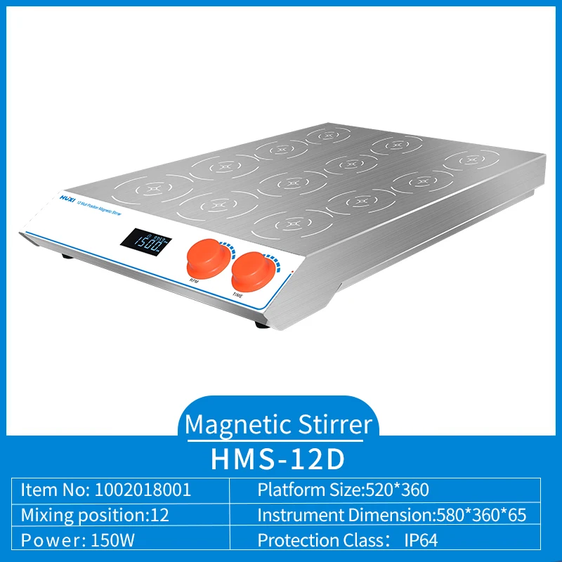 2025 Agitatore magnetico a 12 posizioni di vendita calda 200-2200 giri/min Agitatore magnetico senza funzione di riscaldamento