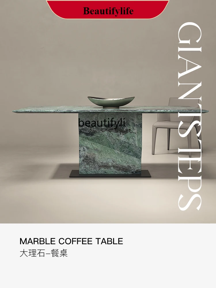

Dining Table Nordic Modern Table Italian Minimalist Rectangular Natural Marble Dining Table and Chair G1218