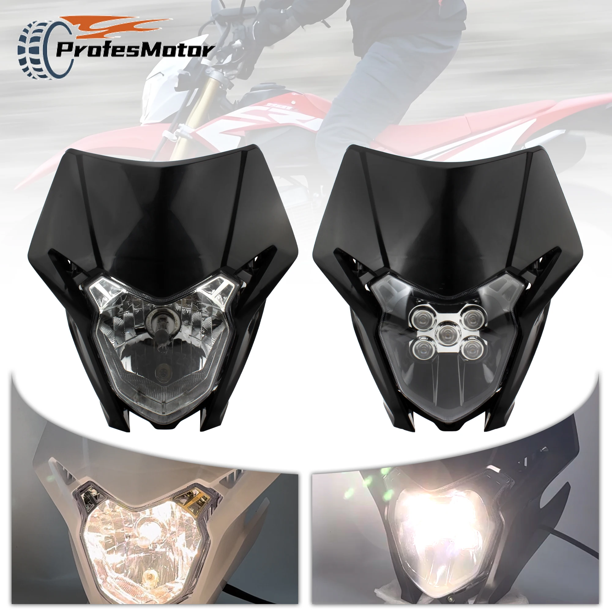 

For Honda Motorcycle LED Headlight CRF 150 230 250 300 450 Halogen Headlamp DirtBike Motocross Headlamp Fairing Modified Parts