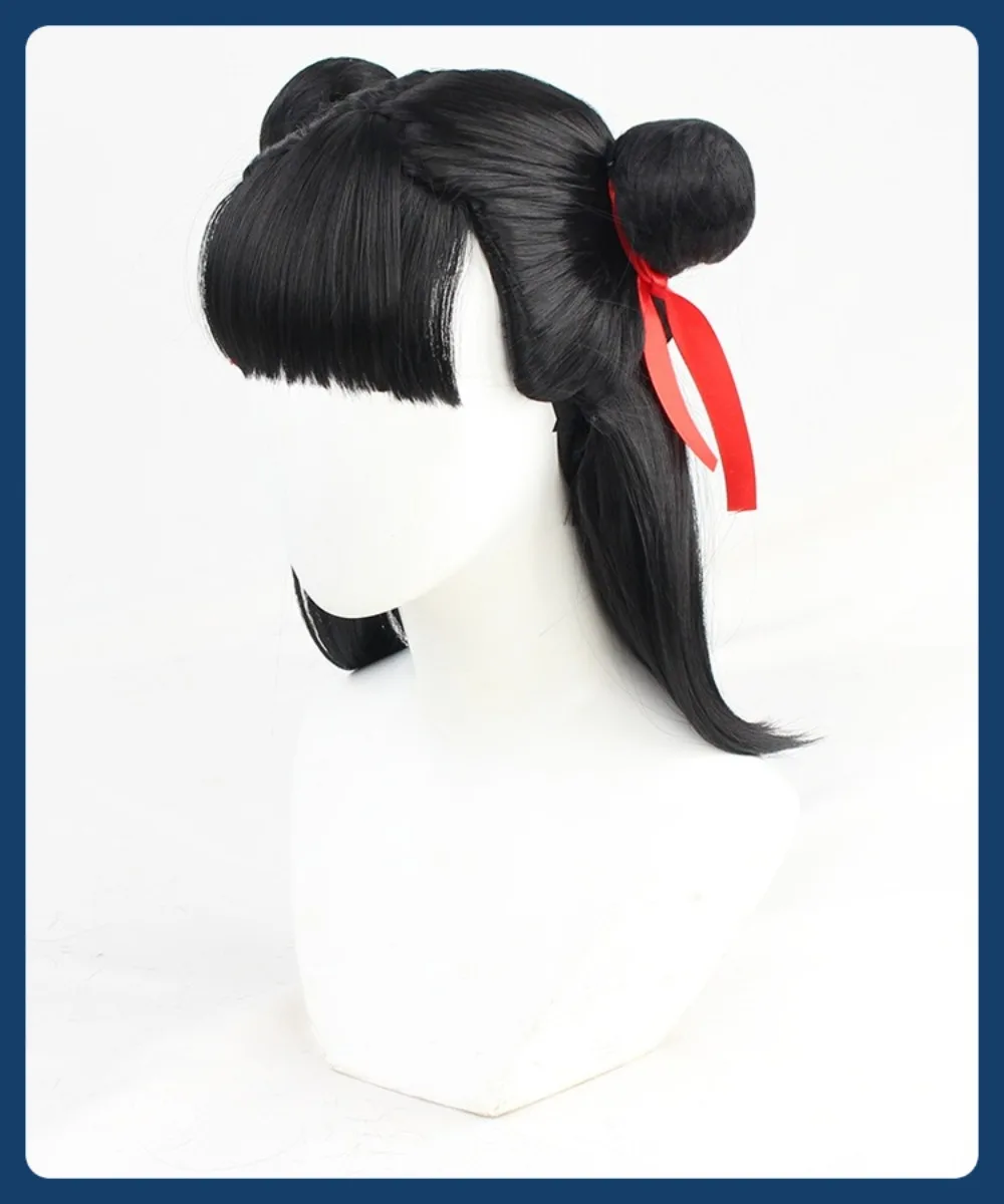 Perruque de Cosplay en jade moyen, perruque de jeu animé Nezha, cheveux synthétiques pour jeux de rôle, accessoires de costumes de fête d'halloween