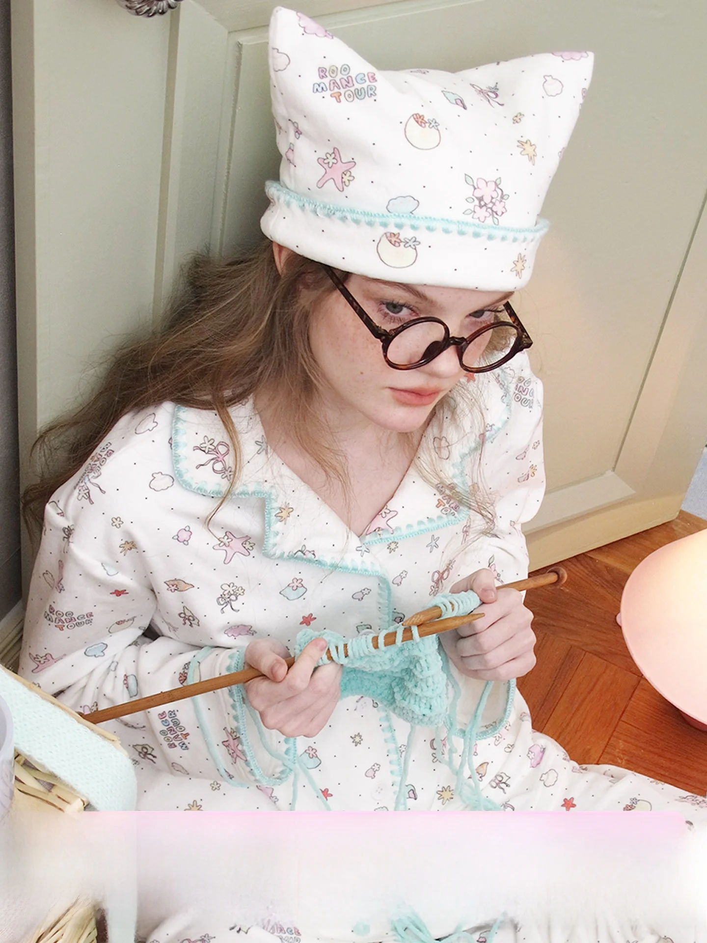 かわいい猫耳帽子-オリジナル-ソフトベルベット-防風-月型-レディース-静電気防止-スリープキャップ-甘くて素敵なスタイル-冬用キャップ-女性用