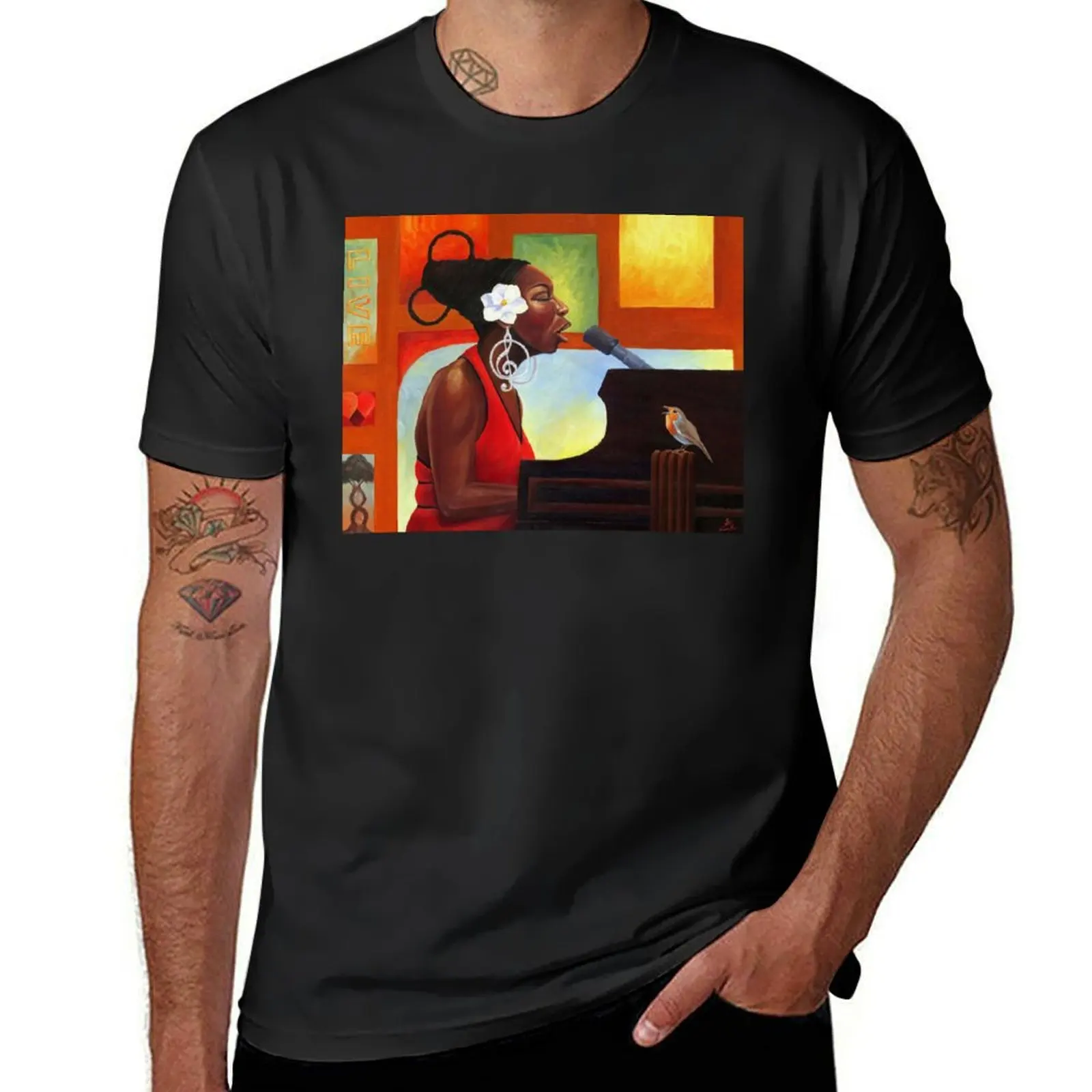 Songbird (Nina Simone) T-Shirt cute tops heavyweights aesthetic clothes plus sizes Men's t shirts