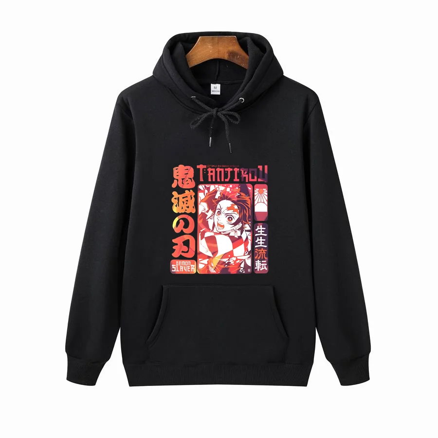 Demon Slayer Hoodies Men's Hoodie Sweatshirt Casual Hooded Male Pullovers Men Clothes Plus Size