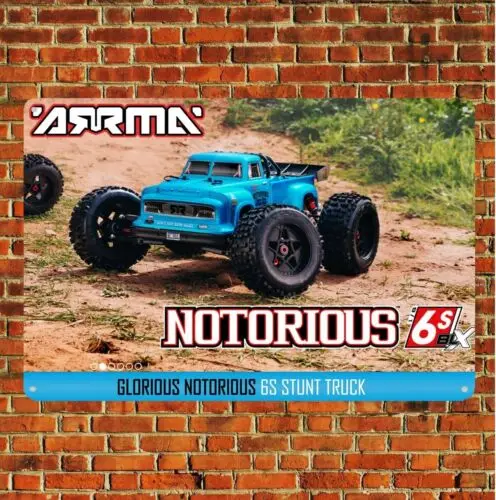 Metal Poster Rc Car Tin Sign Plaque Arrma Notorious Monster Truck